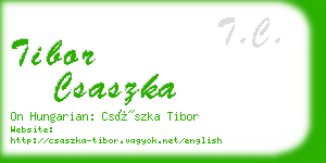 tibor csaszka business card